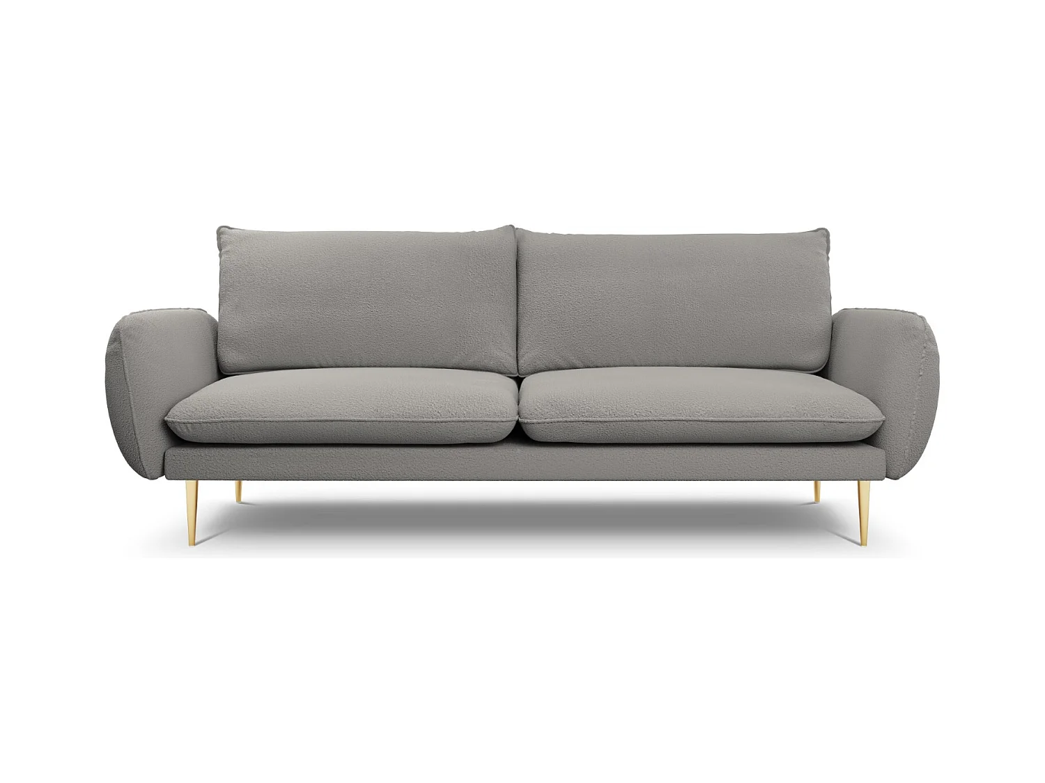 Cosmopolitan Design - Bank "Vienna" 4 zitplaatsen, Boucle, Grijs - 230x92x95cm