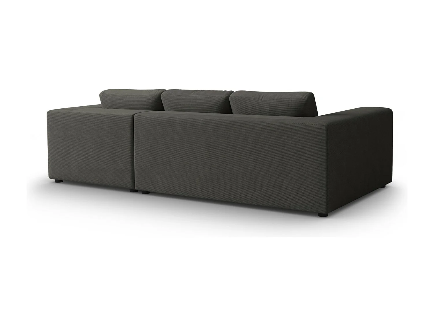 CXL by Christian Lacroix - 5-Sitzer Ecksofa rechts "Tendance" Sitzer aus Cord dunkelgrau - 282x174x72cm