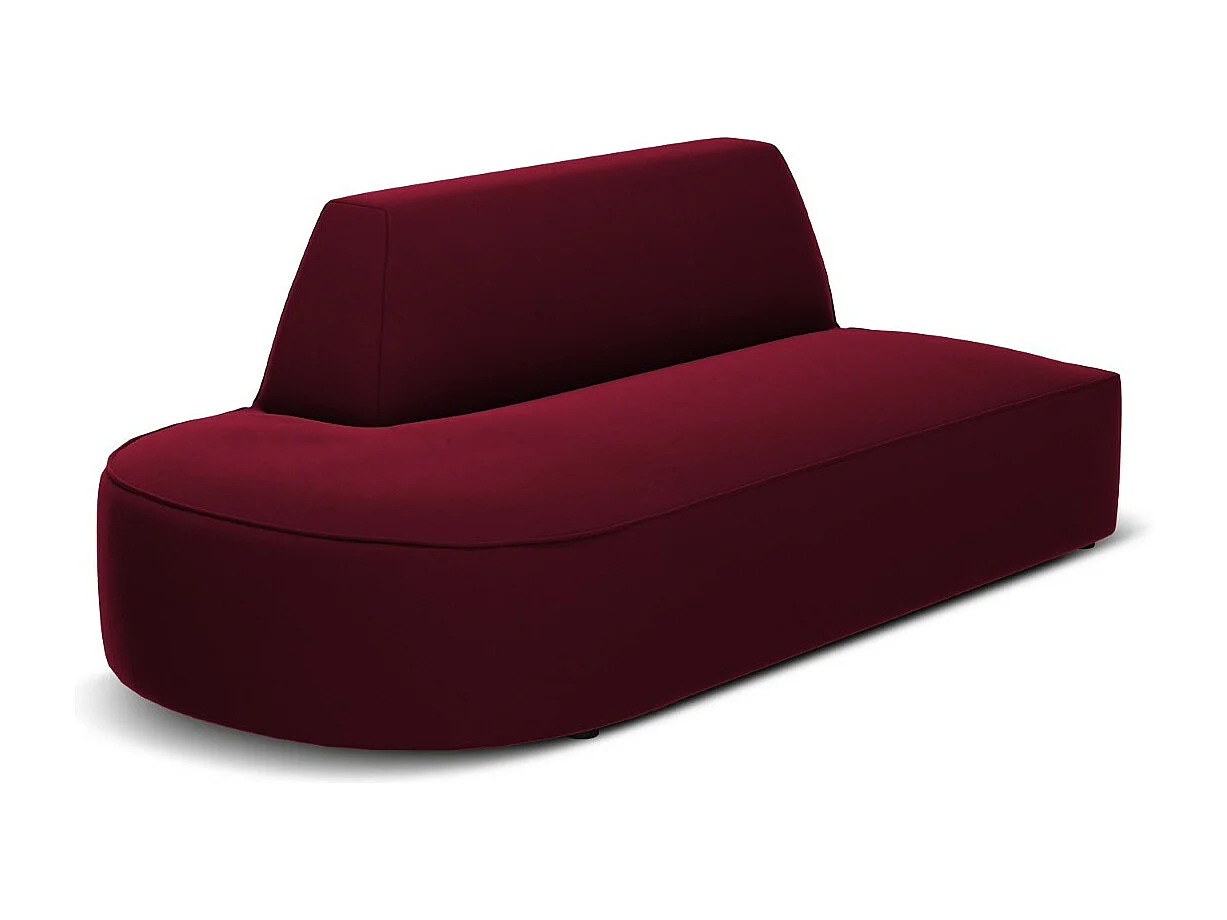 CXL by Christian Lacroix - Canapé modulable gauche "Charles" 2 places en velours rouge - 181x93x69cm