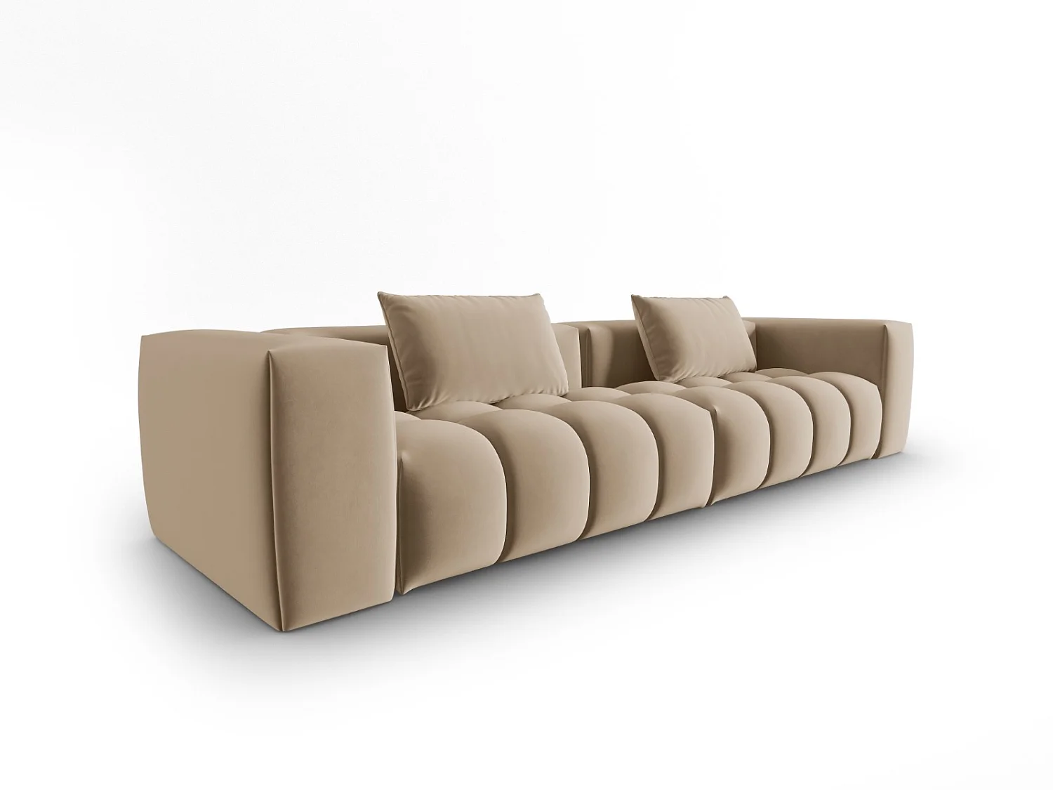 CXL by Christian Lacroix - Sofá modular "Lorella" 5 lugares em veludo areia - 290x85x70cm