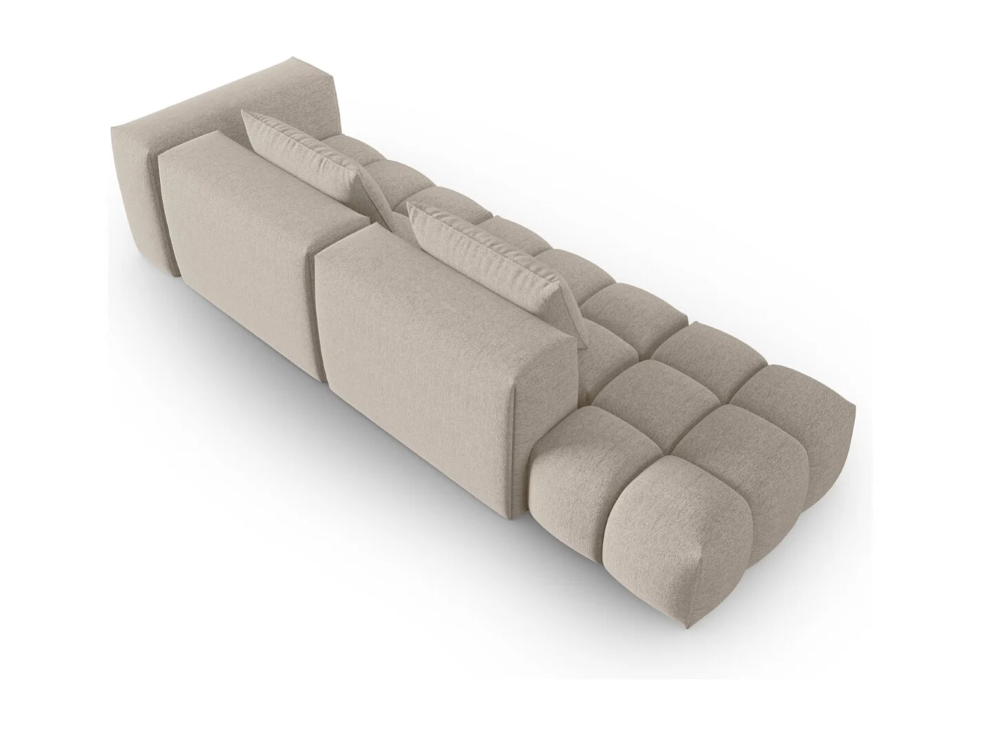 CXL by Christian Lacroix - Sofa modułowa bok lewy, "Lorella" 3 miejsca tkanina strukturalna, piasek - 265x85x70cm