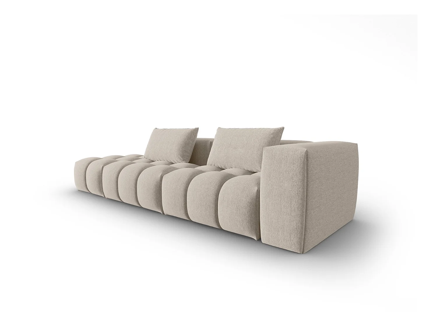 CXL by Christian Lacroix - Canapé modulable gauche "Lorella" 3 places en tissu structurel le sable - 265x85x70cm
