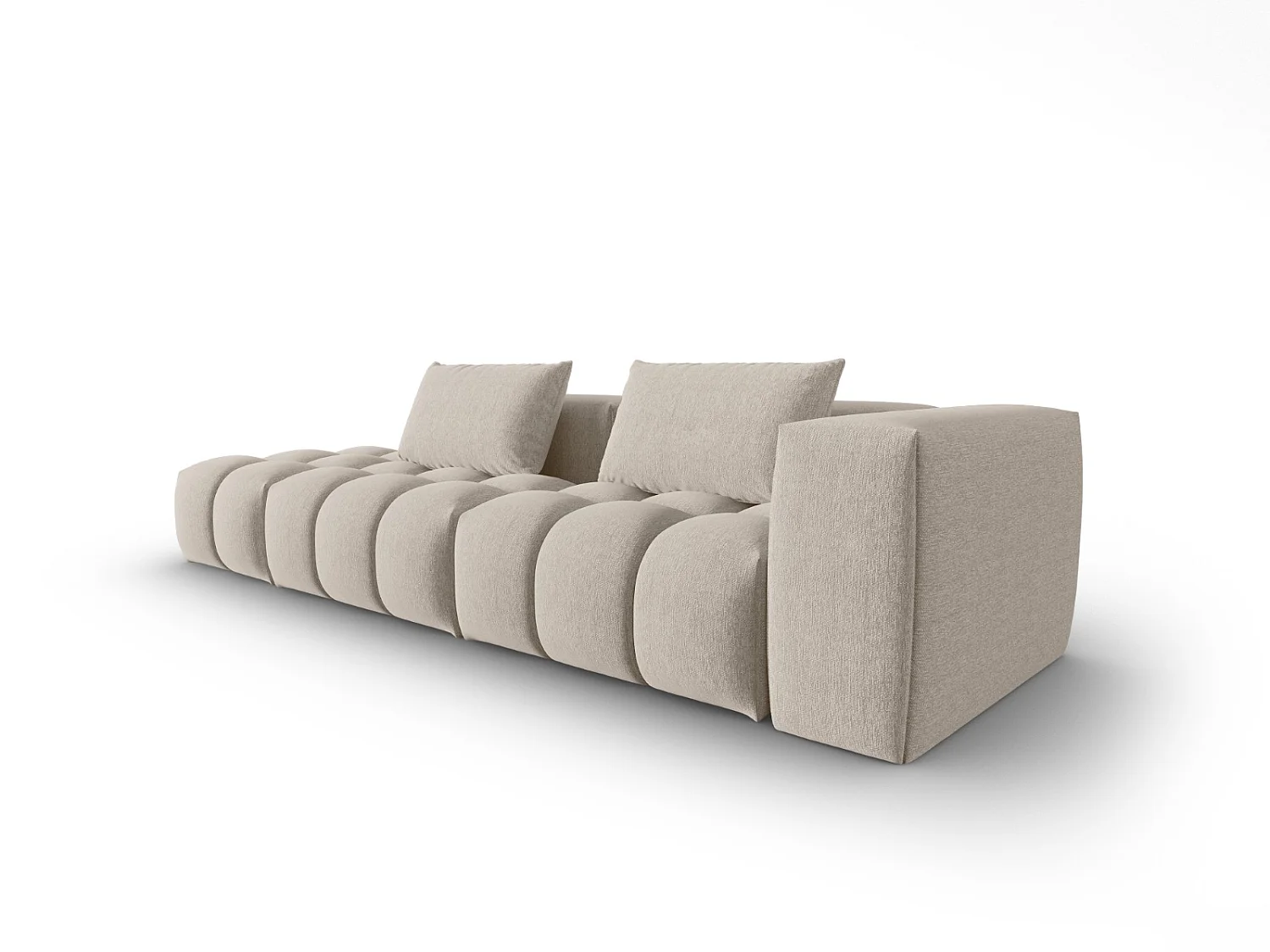 CXL by Christian Lacroix - Sofá modular virado para a esquerda "Lorella" 3 lugares em tecido estrutural areia - 265x85x70cm