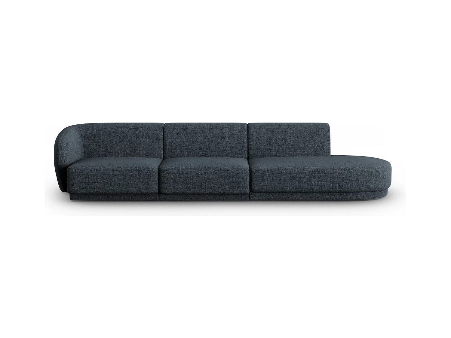 CXL by Christian Lacroix - Rechte modulaire bank "Lionel" 4 zitplaatsen, Chenille, Blauw gemêleerd - 311x93x74cm