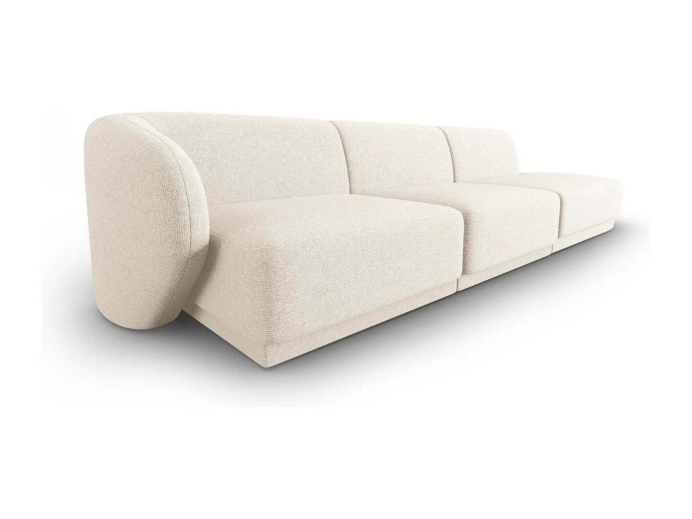 CXL by Christian Lacroix - Rechte modulaire bank "Lionel" 4 zitplaatsen, Chenille, Lichtbeige gemêleerd - 311x93x74cm