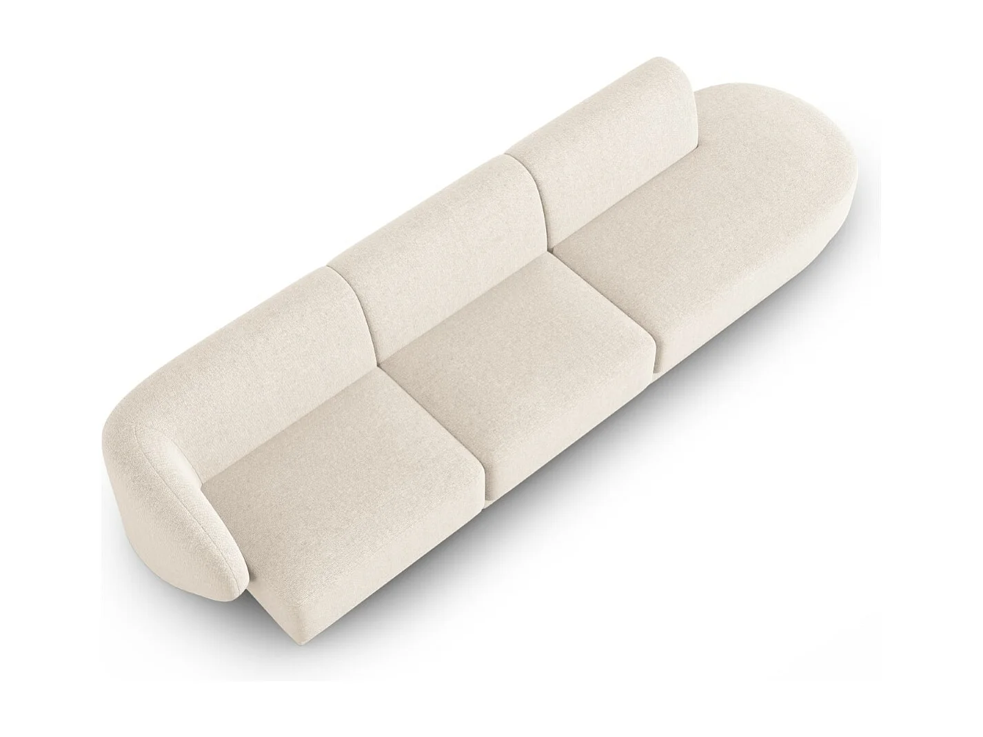 CXL by Christian Lacroix - Rechte modulaire bank "Lionel" 4 zitplaatsen, Chenille, Lichtbeige gemêleerd - 311x93x74cm