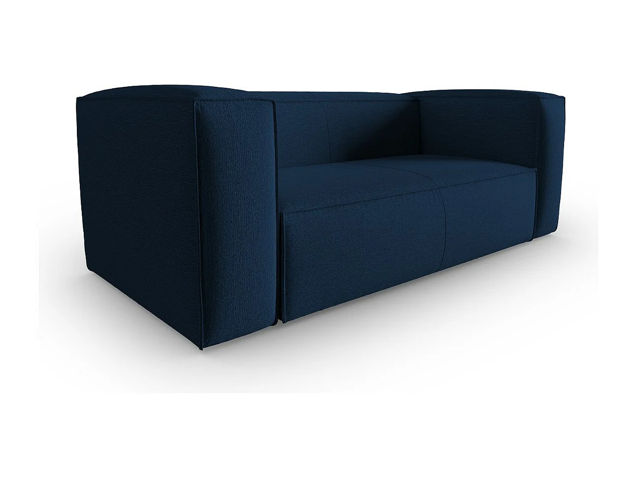 Cosmopolitan Design - Sofá "Mackay" 2 plazas de terciopelo estructurado azul oscuro - 150x94x73cm