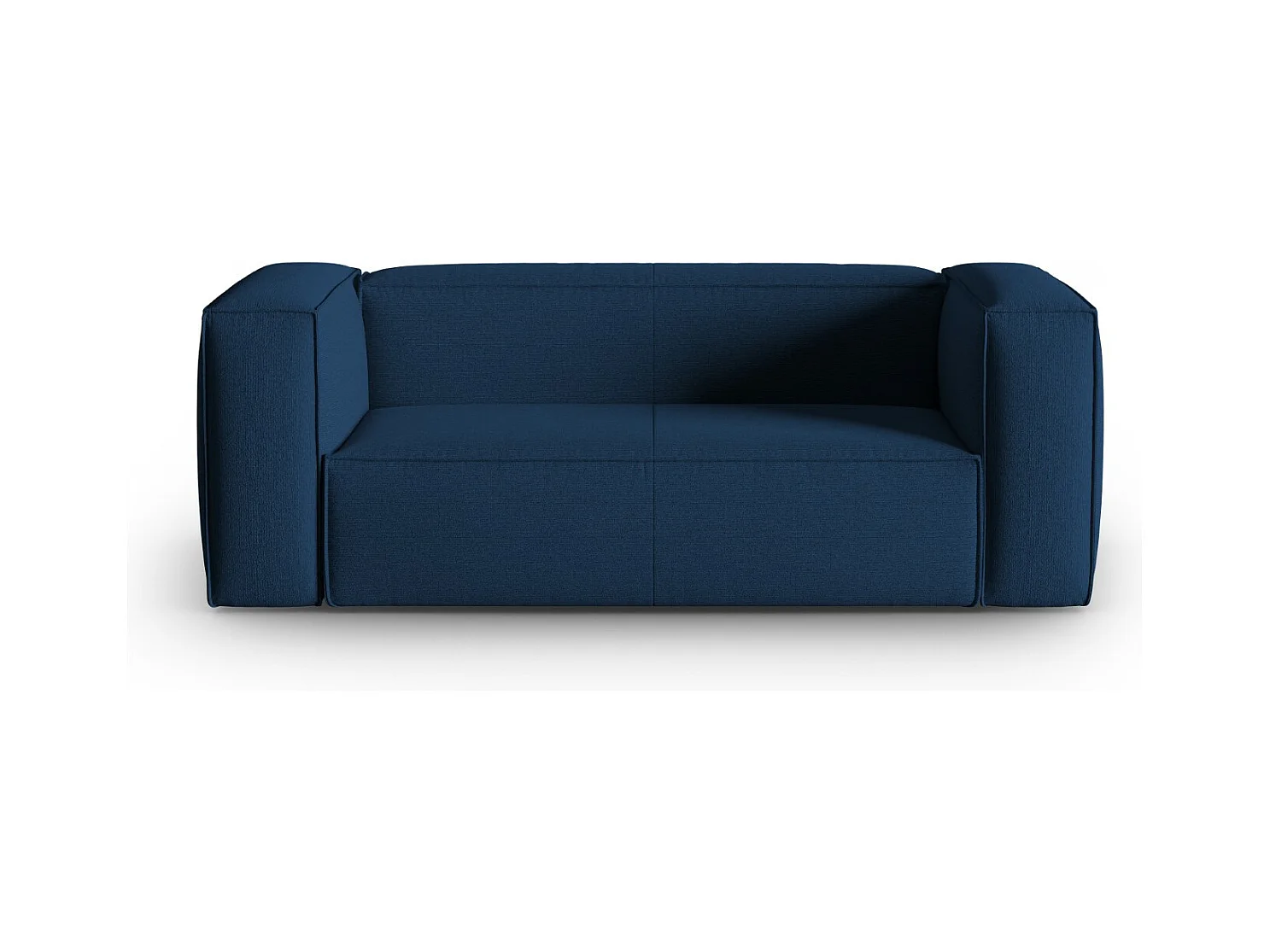 Cosmopolitan Design - Canapé "Mackay" 2 places en velours structuré bleu foncé - 150x94x73cm