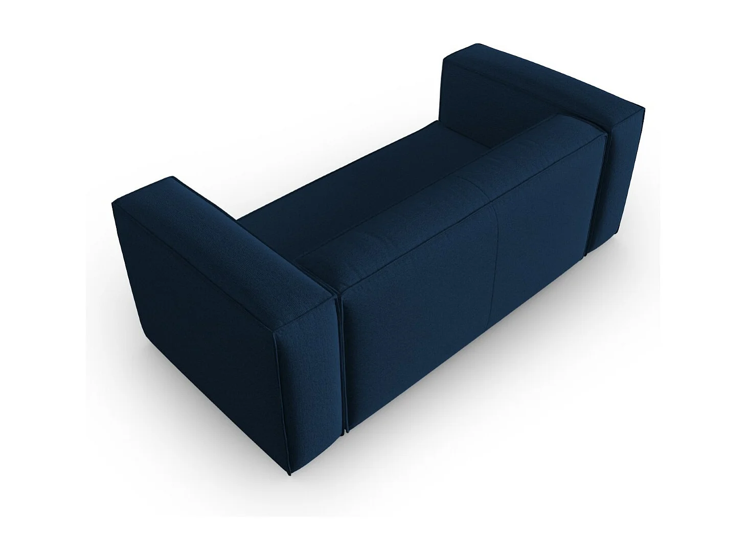 Cosmopolitan Design - Canapé "Mackay" 2 places en velours structuré bleu foncé - 150x94x73cm