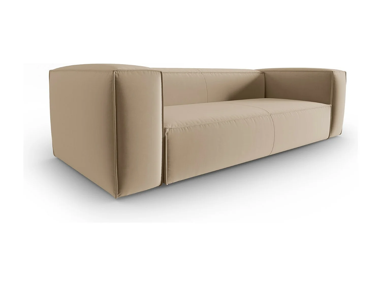 Cosmopolitan Design - Sofa, "Mackay" 4 miejsca welur, piasek - 230x94x73cm