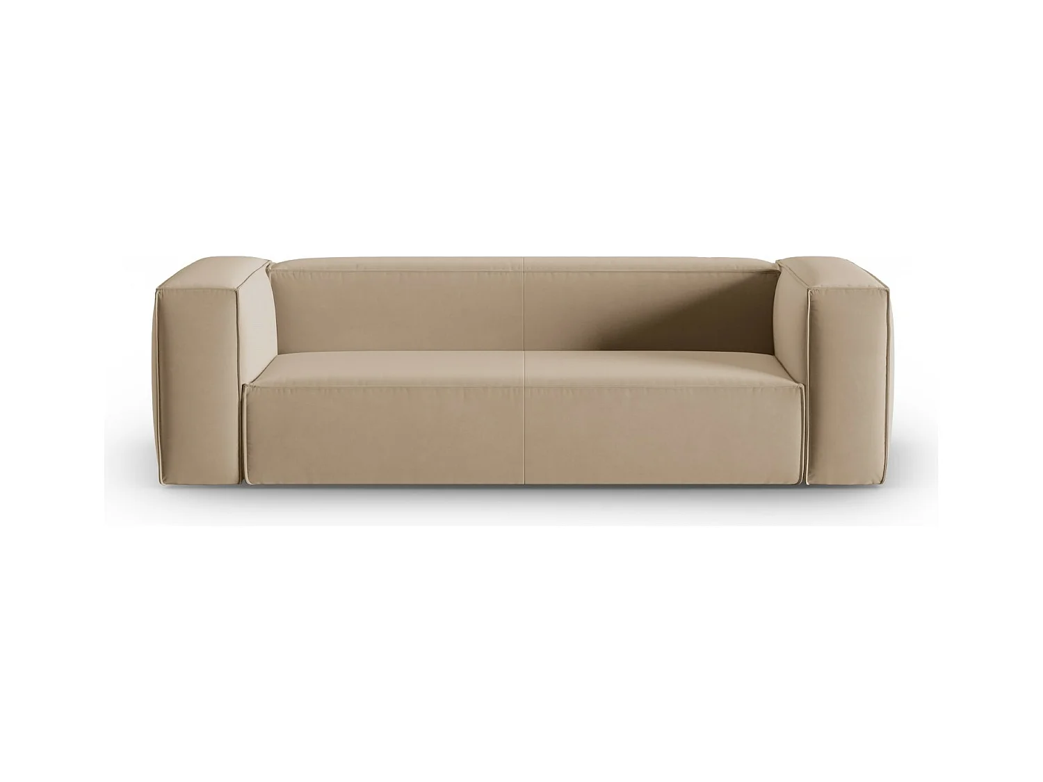 Cosmopolitan Design - Canapé "Mackay" 4 places en velours le sable - 230x94x73cm
