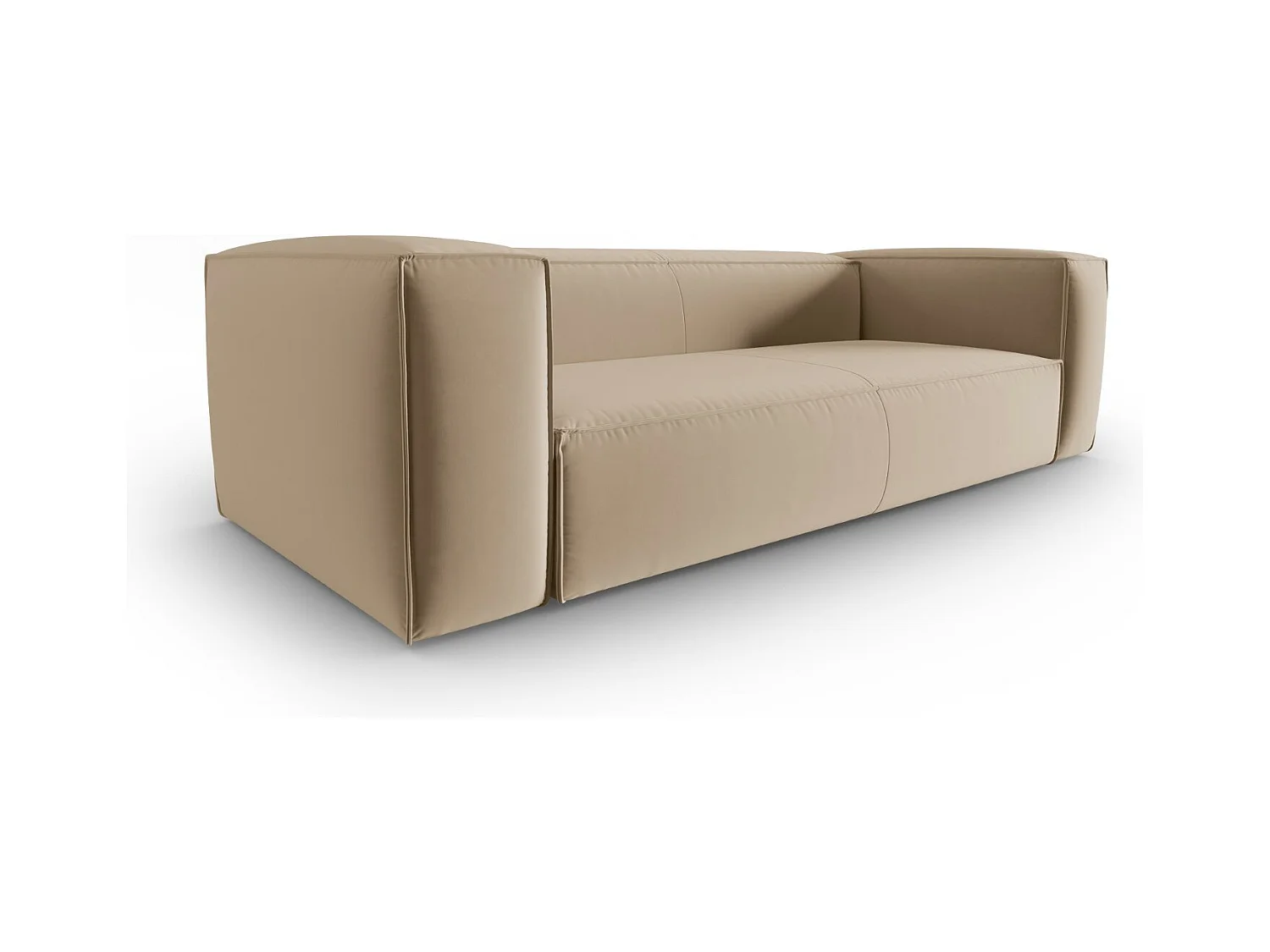 Cosmopolitan Design - Canapé "Mackay" 4 places en velours le sable - 230x94x73cm