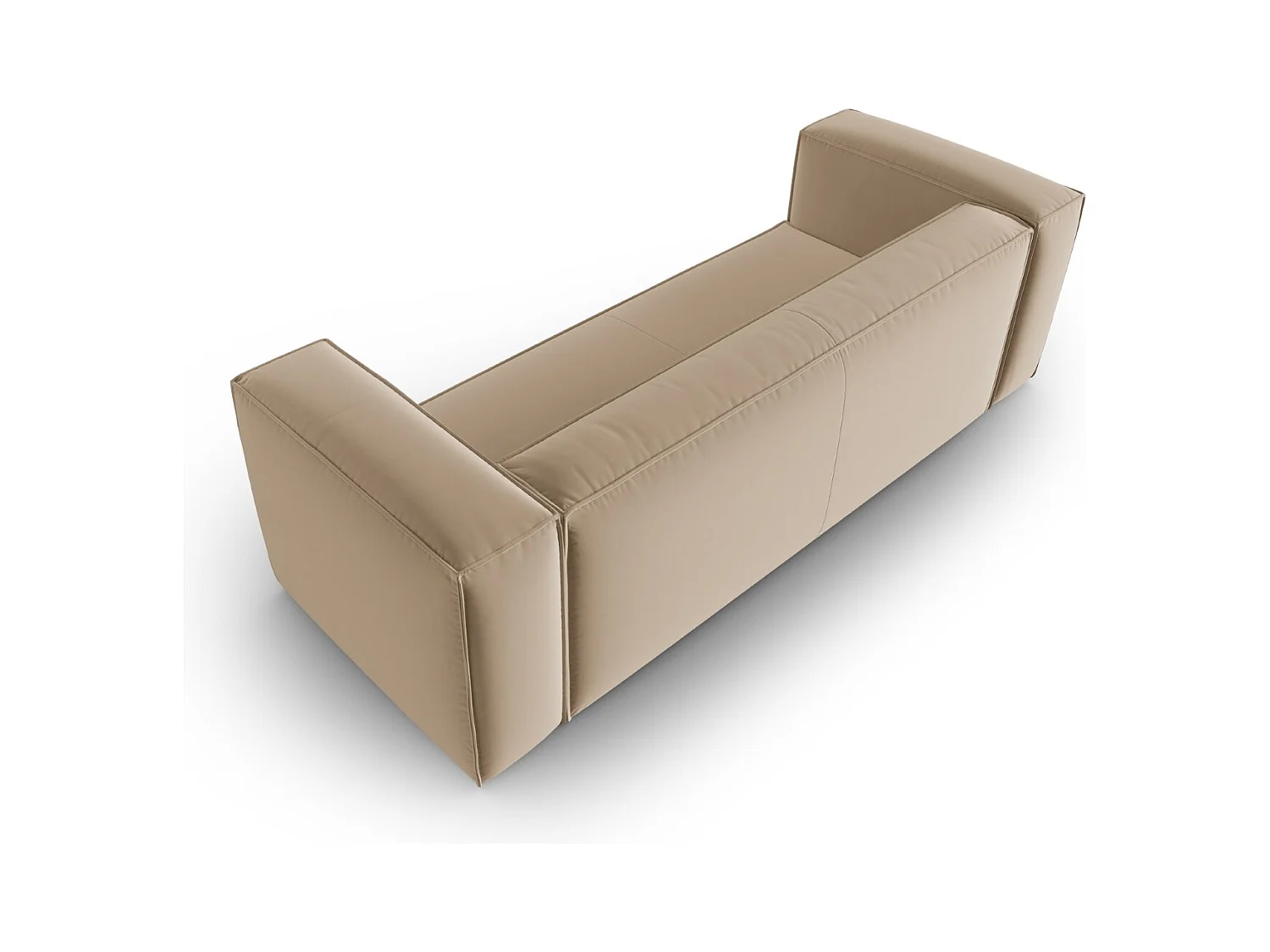 Cosmopolitan Design - Canapé "Mackay" 4 places en velours le sable - 230x94x73cm