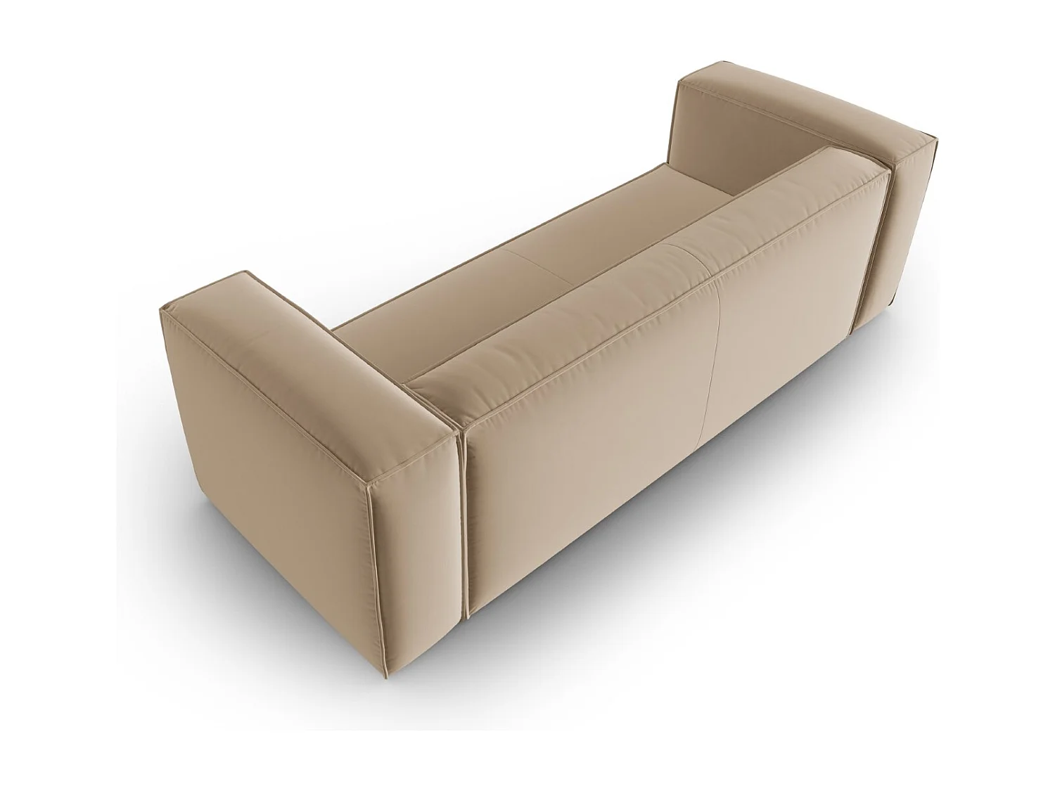 Cosmopolitan Design - Sofá "Mackay" 4 lugares em veludo areia - 230x94x73cm