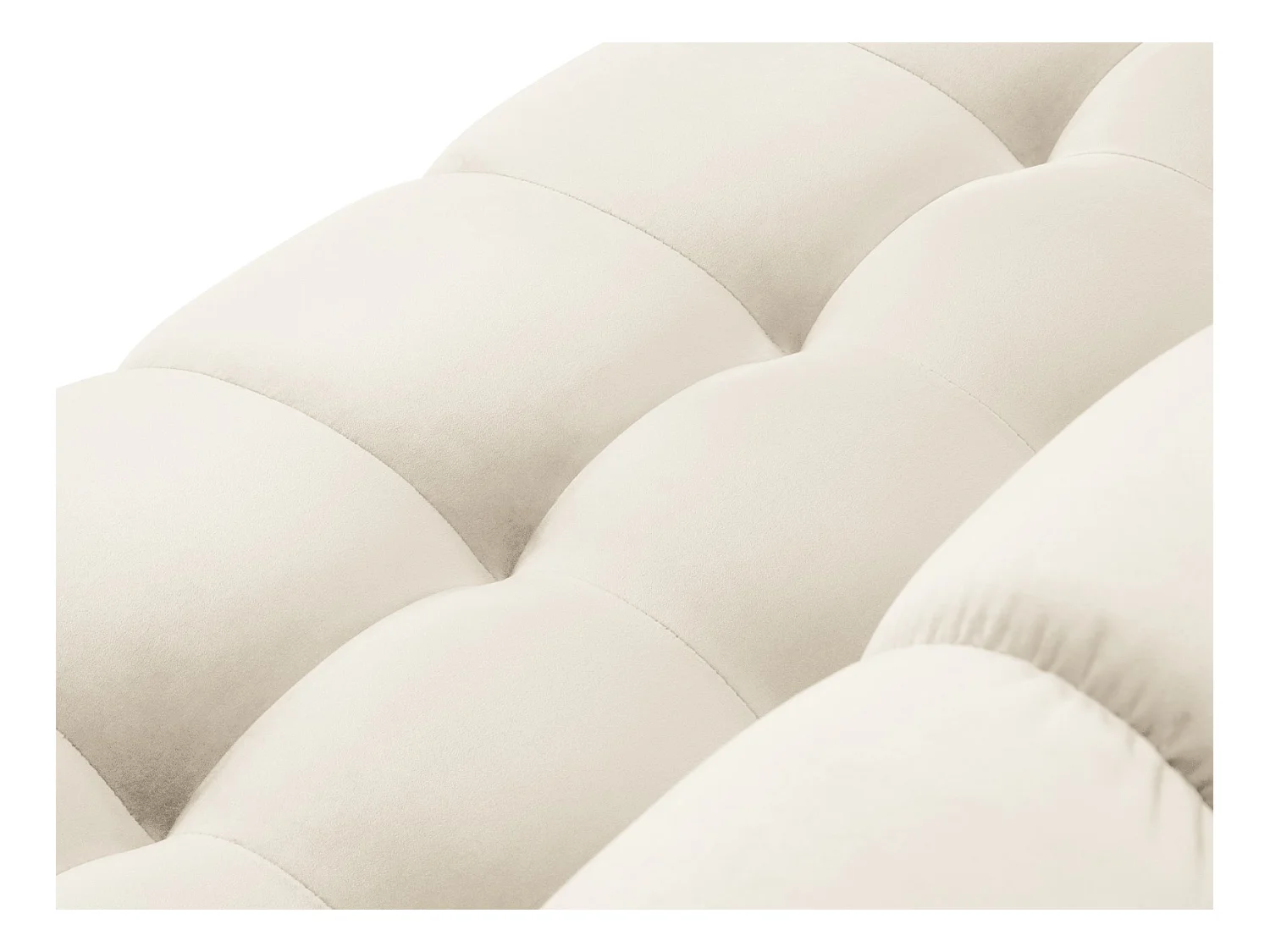 Cosmopolitan Design - 6-Sitzer wendbares Ecksofa "Bali" aus Samt leichtes beige - 256x256x75cm