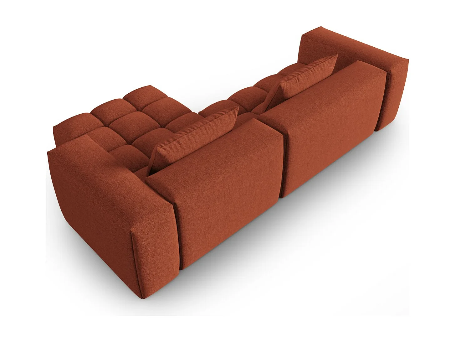 CXL by Christian Lacroix - Sofá modular de canto direito "Lorella" 3 lugares em tecido estrutural coral - 260x145x70cm