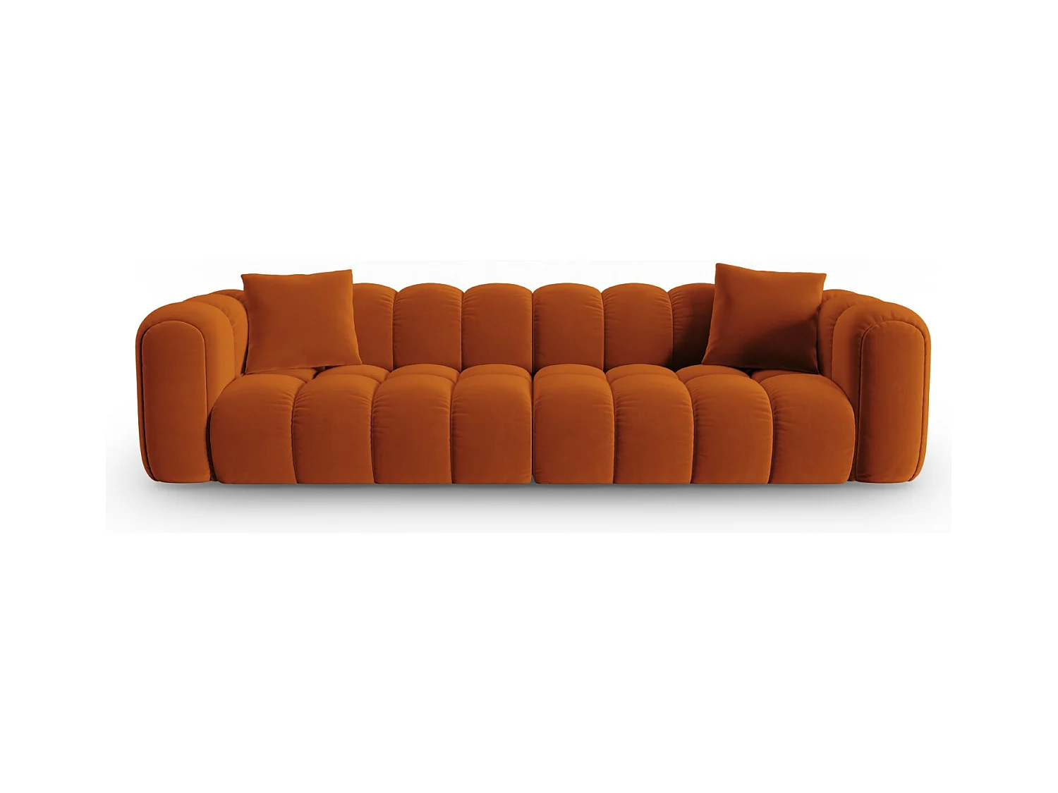 CXL by Christian Lacroix - Modulaire bank "Clotilde" 4 zitplaatsen, Flueel, Terracotta - 298x94x70cm