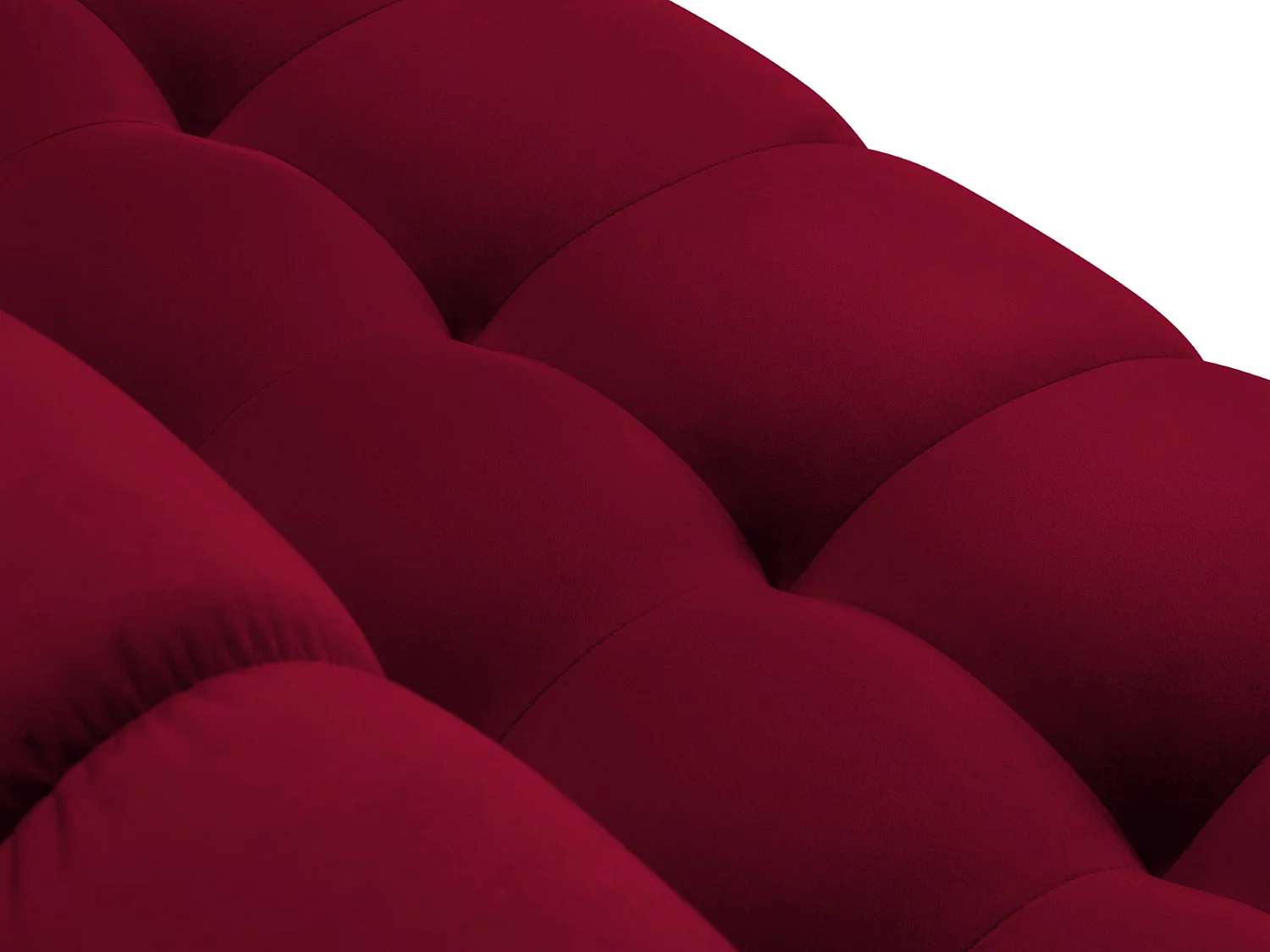 Cosmopolitan Design - 5-Sitzer Ecksofa links "Bali" aus Samt rot - 293x185x75cm