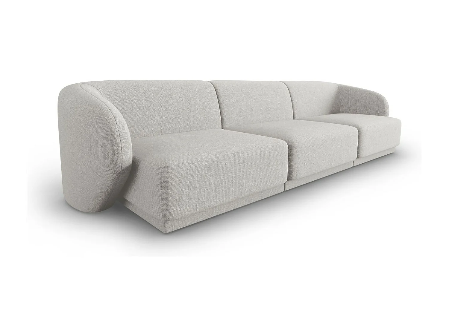 CXL by Christian Lacroix - Canapé modulable "Lionel" 3 places en chenille argent chiné - 266x93x74cm