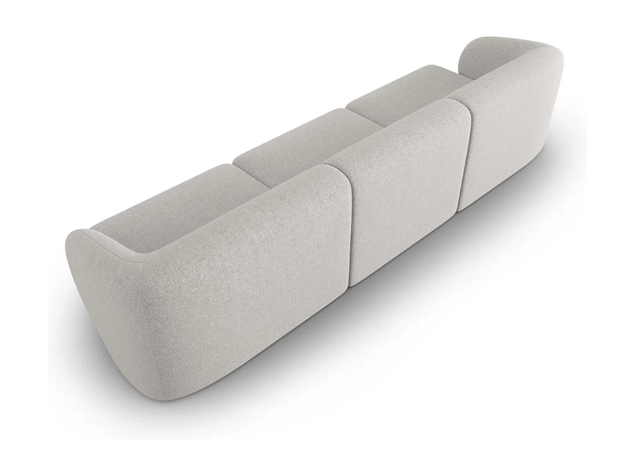 CXL by Christian Lacroix - Canapé modulable "Lionel" 3 places en chenille argent chiné - 266x93x74cm