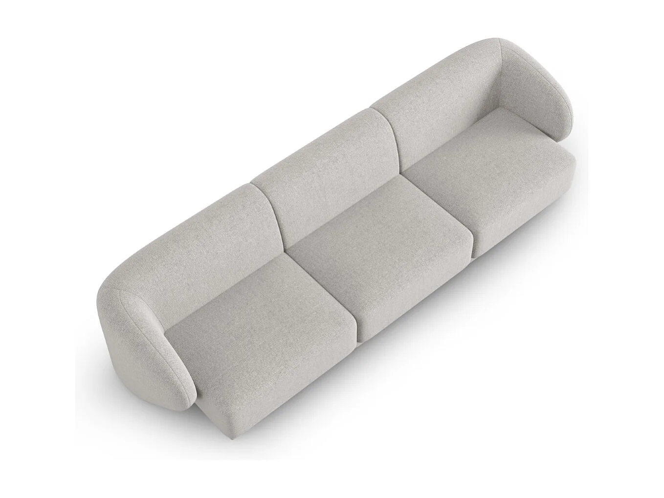 CXL by Christian Lacroix - Canapé modulable "Lionel" 3 places en chenille argent chiné - 266x93x74cm