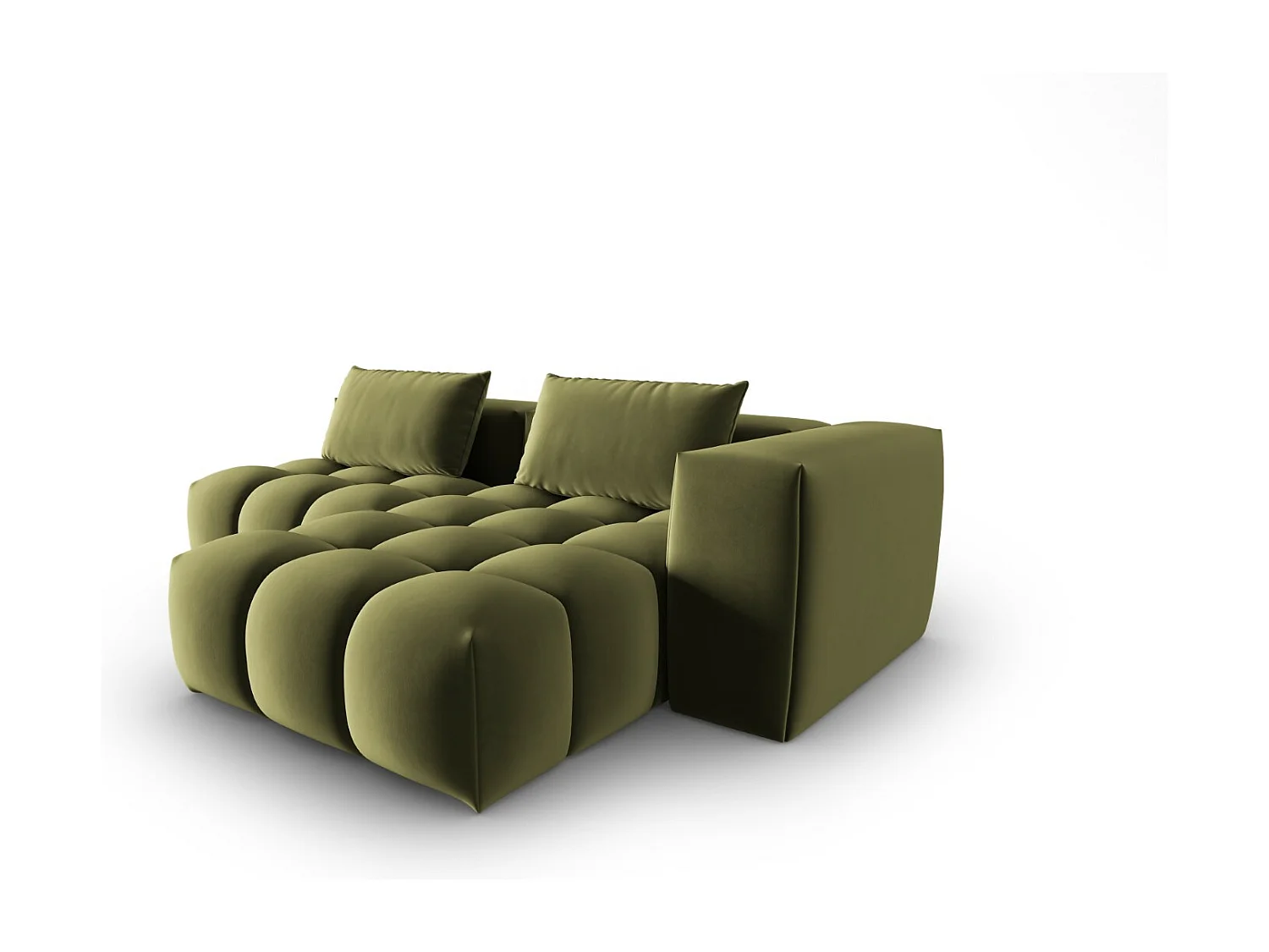 CXL by Christian Lacroix - Sofá modular de canto direito "Lorella" 3 lugares em veludo verde claro - 205x145x70cm