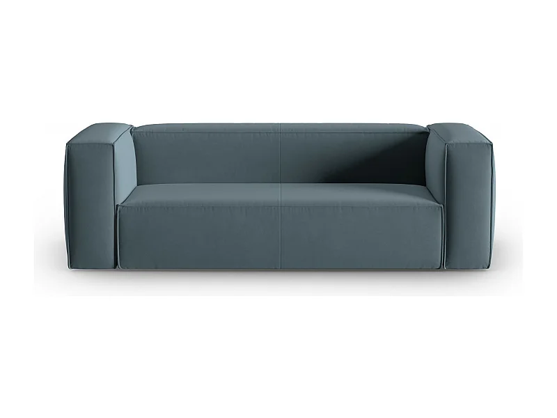Cosmopolitan Design - 3-Sitzer Sofa "Mackay" aus Samt pastellblau - 200x94x73cm