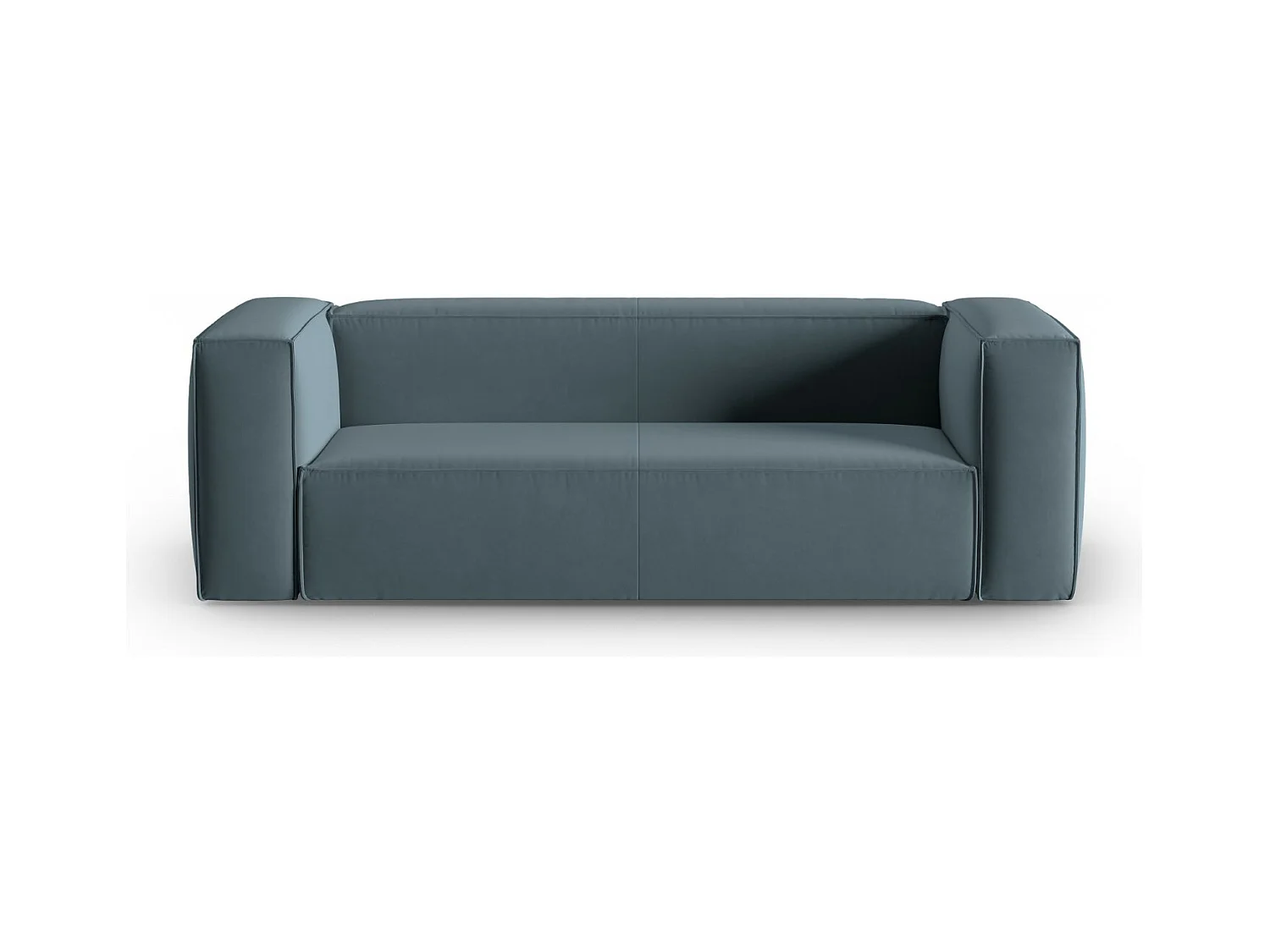 Cosmopolitan Design - Canapé "Mackay" 3 places en velours bleu pastel - 200x94x73cm