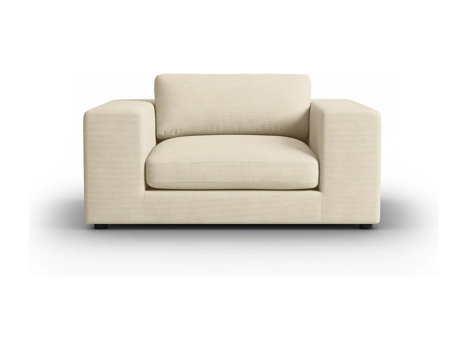 CXL by Christian Lacroix - Canapé "Tendance" 1,5 place en velours côtelé beige clair - 156x122x72cm