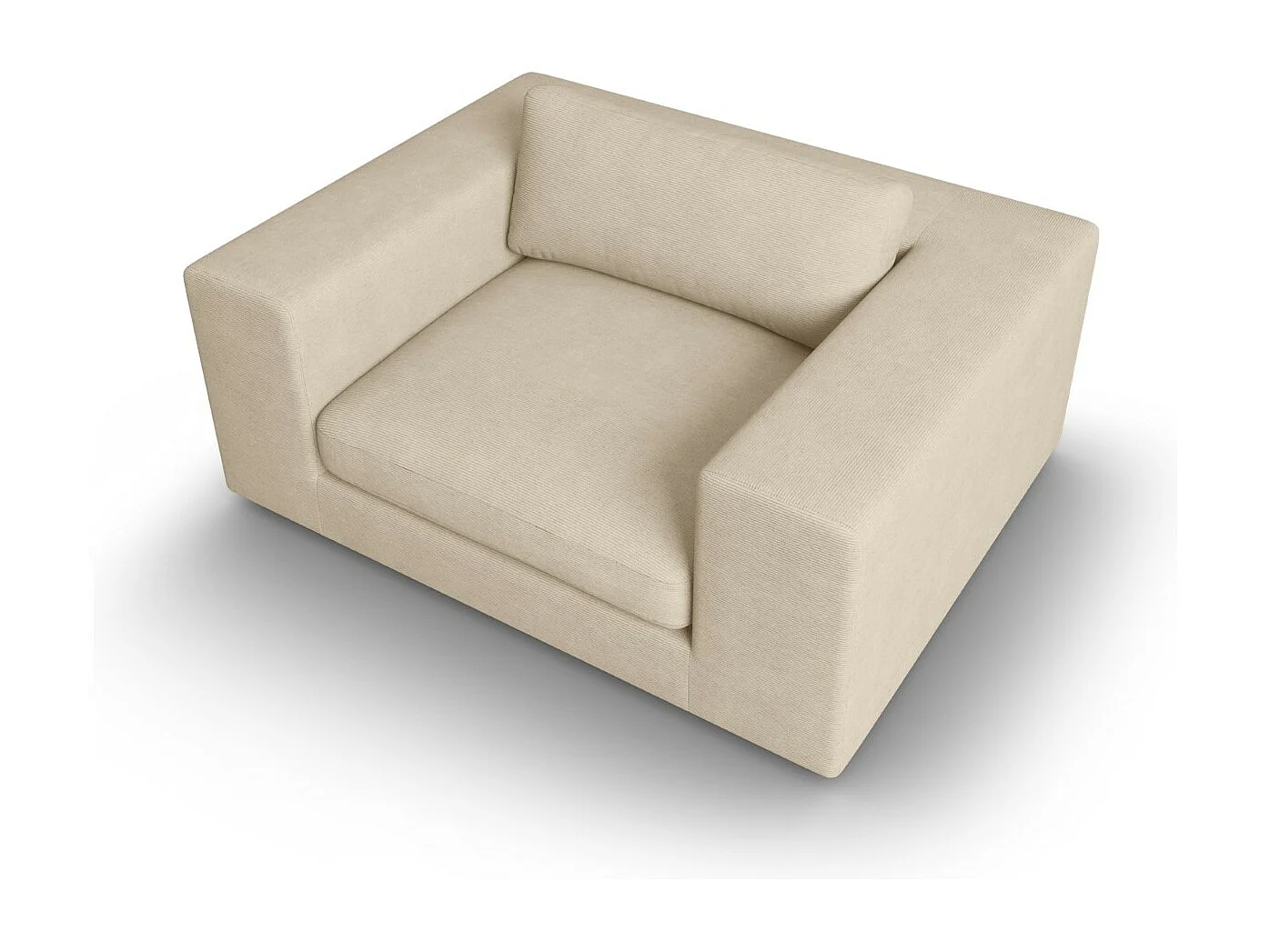 CXL by Christian Lacroix - Canapé "Tendance" 1,5 place en velours côtelé beige clair - 156x122x72cm