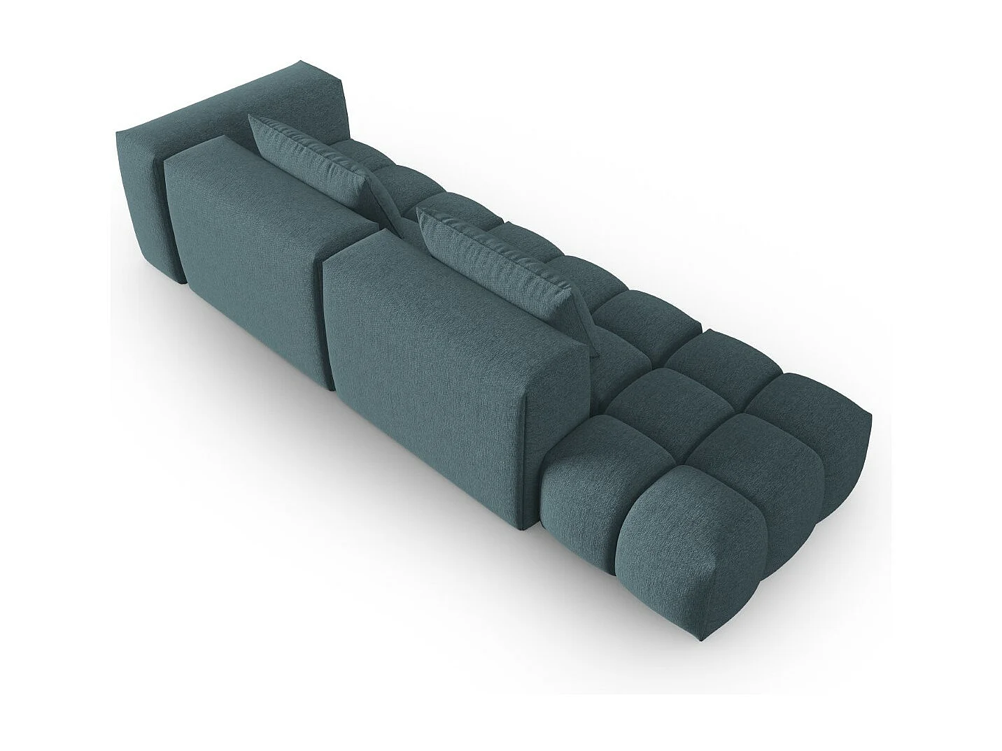 CXL by Christian Lacroix - Sofá modular izquierdo "Lorella" 3 plazas de tejido estructural azul claro - 265x85x70cm