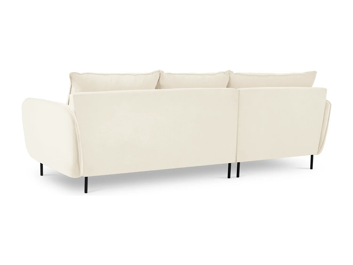 Cosmopolitan Design - Sofá de canto esquerdo "Vienna" 5 lugares em veludo bege claro - 255x170x95cm