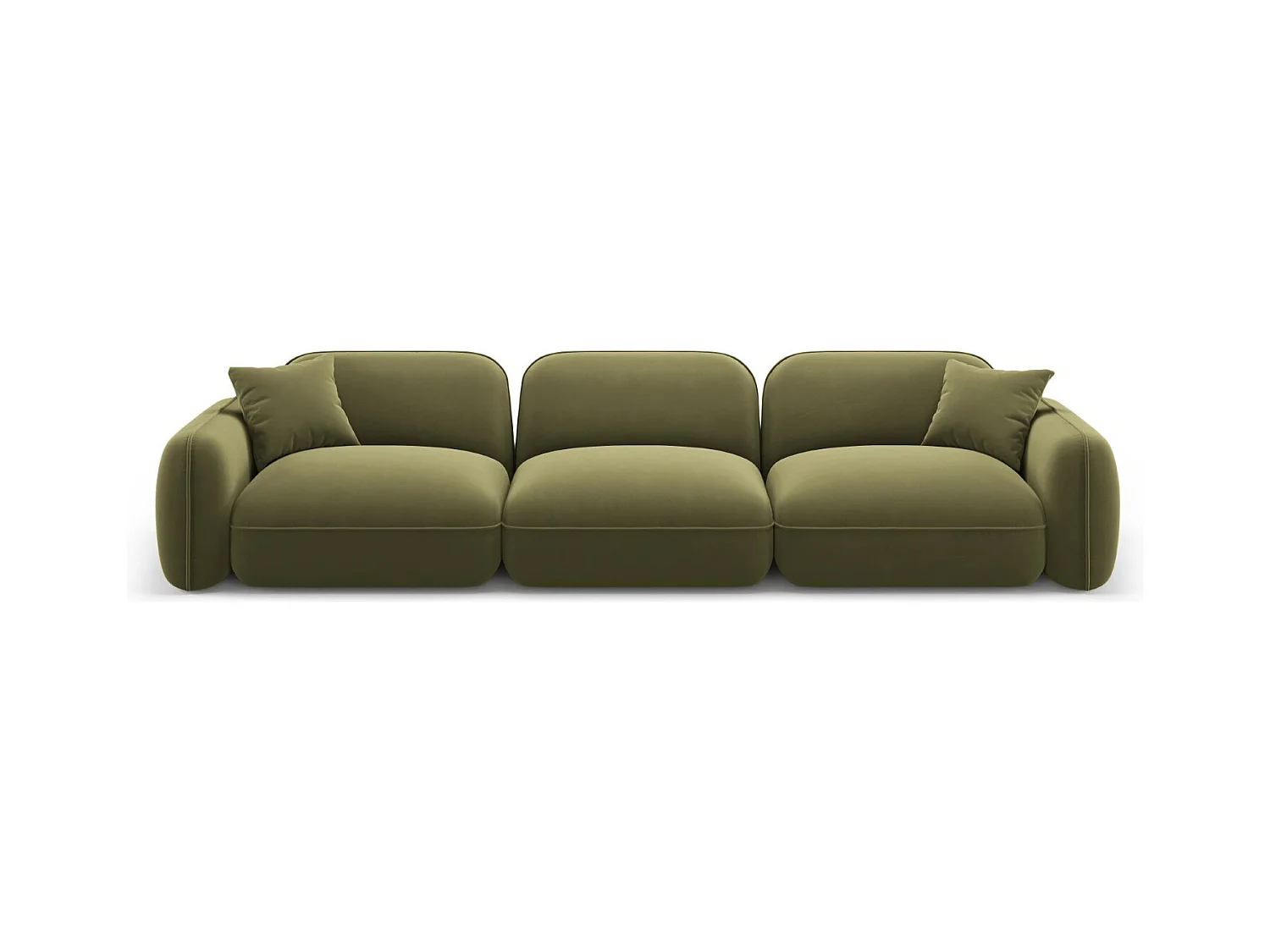CXL by Christian Lacroix - Modulaire bank "Lucien" 4 zitplaatsen, Flueel, Lichtgroen - 320x90x70cm
