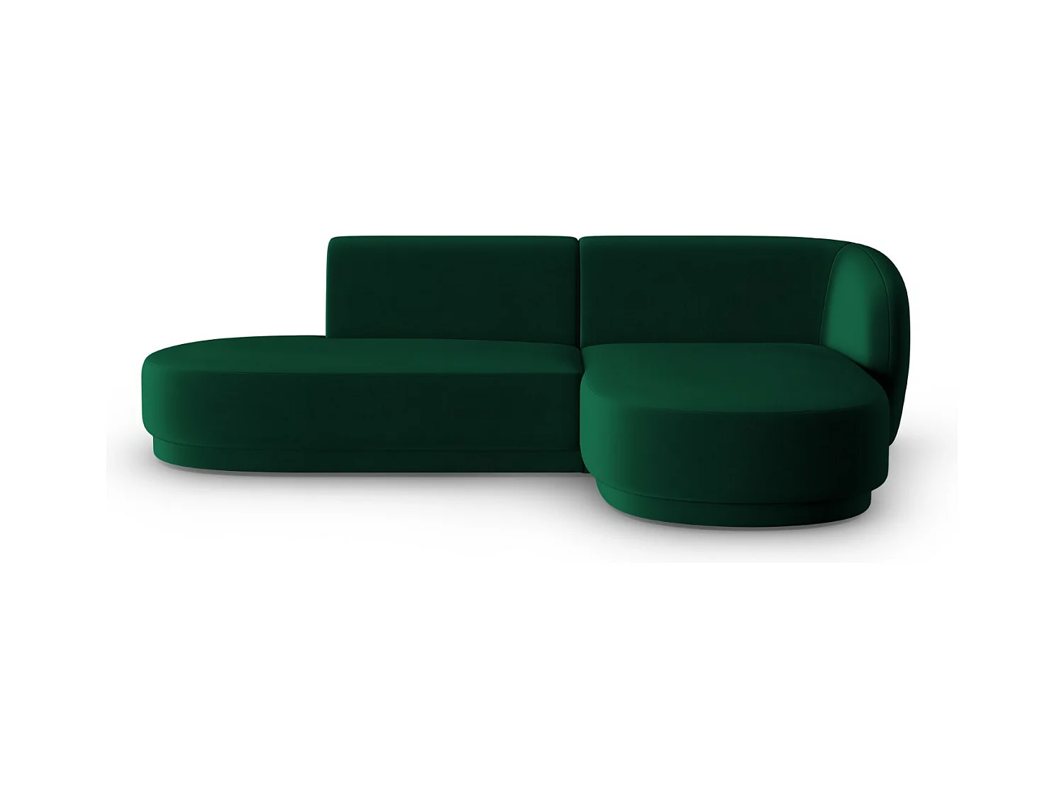 CXL by Christian Lacroix - Canapé d'angle droit modulable "Lionel" 4 places en velours vert bouteille - 233x155x74cm