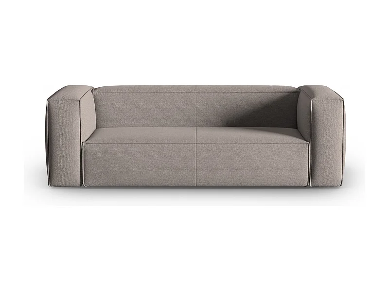 Cosmopolitan Design - Sofa, "Mackay" 3 miejsca welur strukturalny, cappuccino - 200x94x73cm