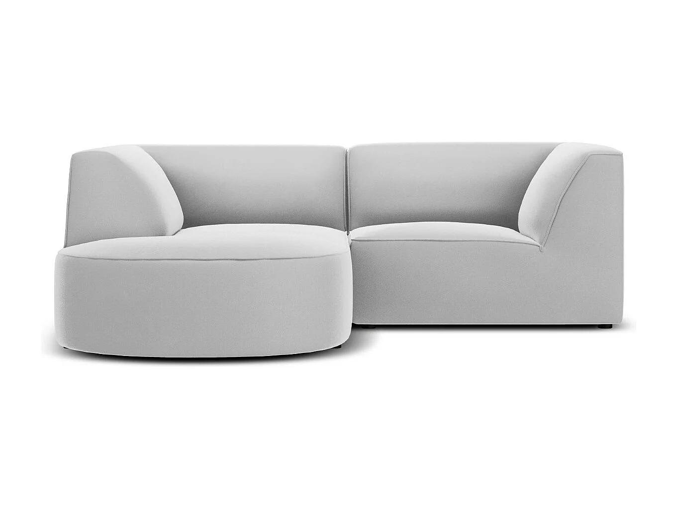 CXL by Christian Lacroix - Linker hoekbank "Charles" 3 zitplaatsen, Flueel, Lichtgrijs - 186x180x69cm