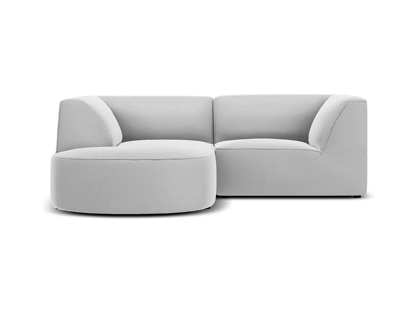 CXL by Christian Lacroix - Linker hoekbank "Charles" 3 zitplaatsen, Flueel, Lichtgrijs - 186x180x69cm
