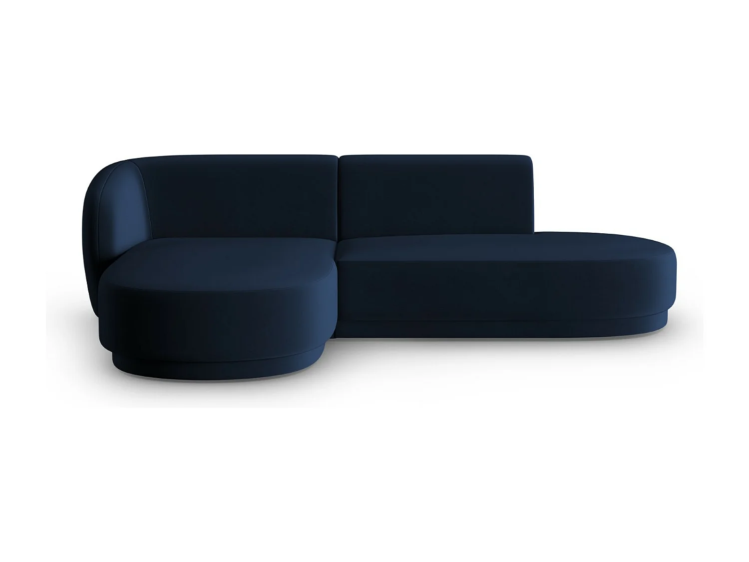 CXL by Christian Lacroix - Canapé d'angle gauche modulable "Lionel" 4 places en velours bleu roi - 233x155x74cm