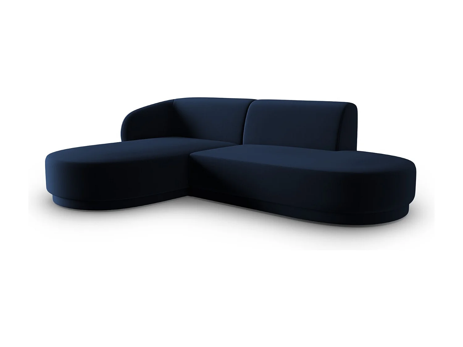 CXL by Christian Lacroix - Canapé d'angle gauche modulable "Lionel" 4 places en velours bleu roi - 233x155x74cm