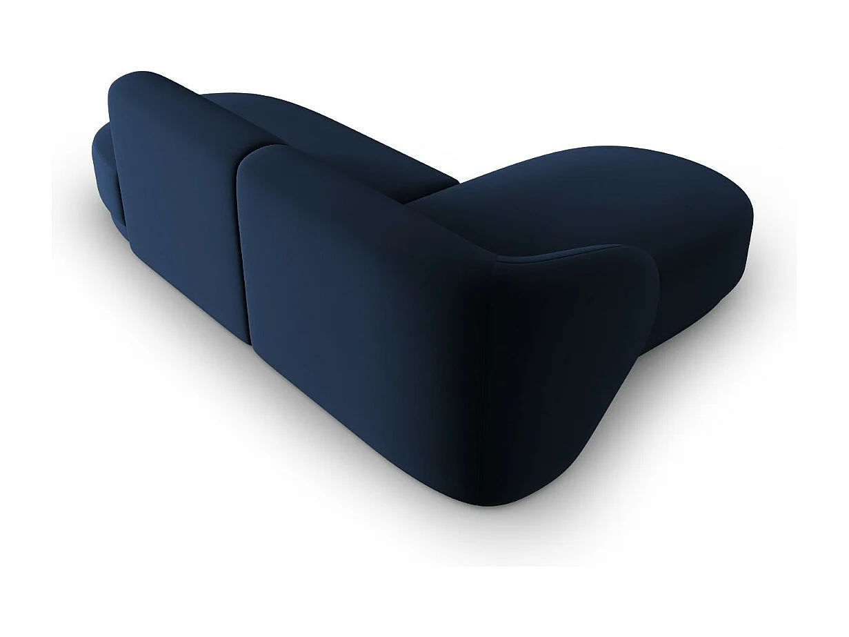 CXL by Christian Lacroix - Canapé d'angle gauche modulable "Lionel" 4 places en velours bleu roi - 233x155x74cm