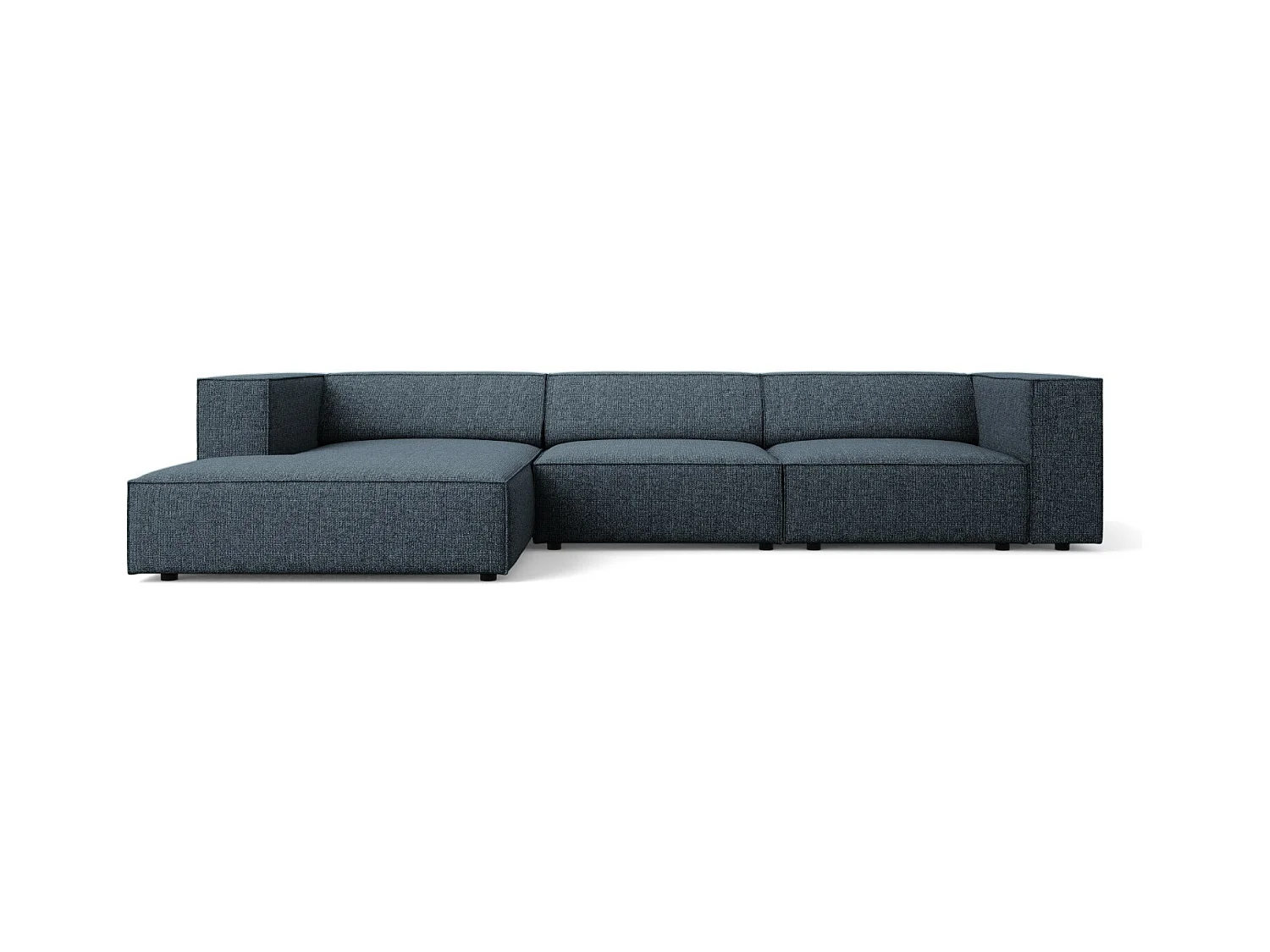 Cosmopolitan Design - Linker hoekbank "Arendal" 4 zitplaatsen, Chenille, Koningsblauw - 284x166x70cm