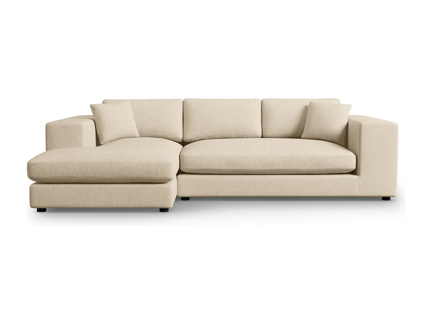 CXL by Christian Lacroix - Linker hoekbank "Tendance" 5 zitplaatsen, Structurele stof, Beige - 282x174x72cm