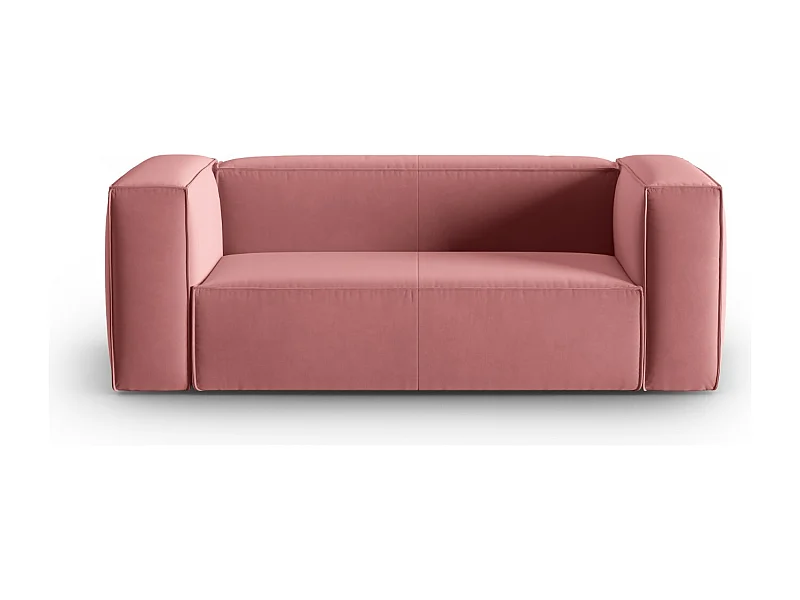 Cosmopolitan Design - Sofa, "Mackay" 2 miejsca welur, łosoś - 150x94x73cm