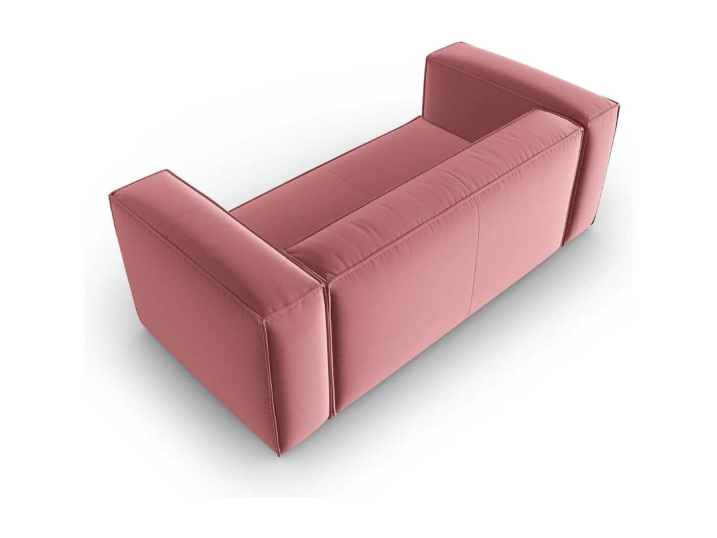 Cosmopolitan Design - Sofa, "Mackay" 2 miejsca welur, łosoś - 150x94x73cm