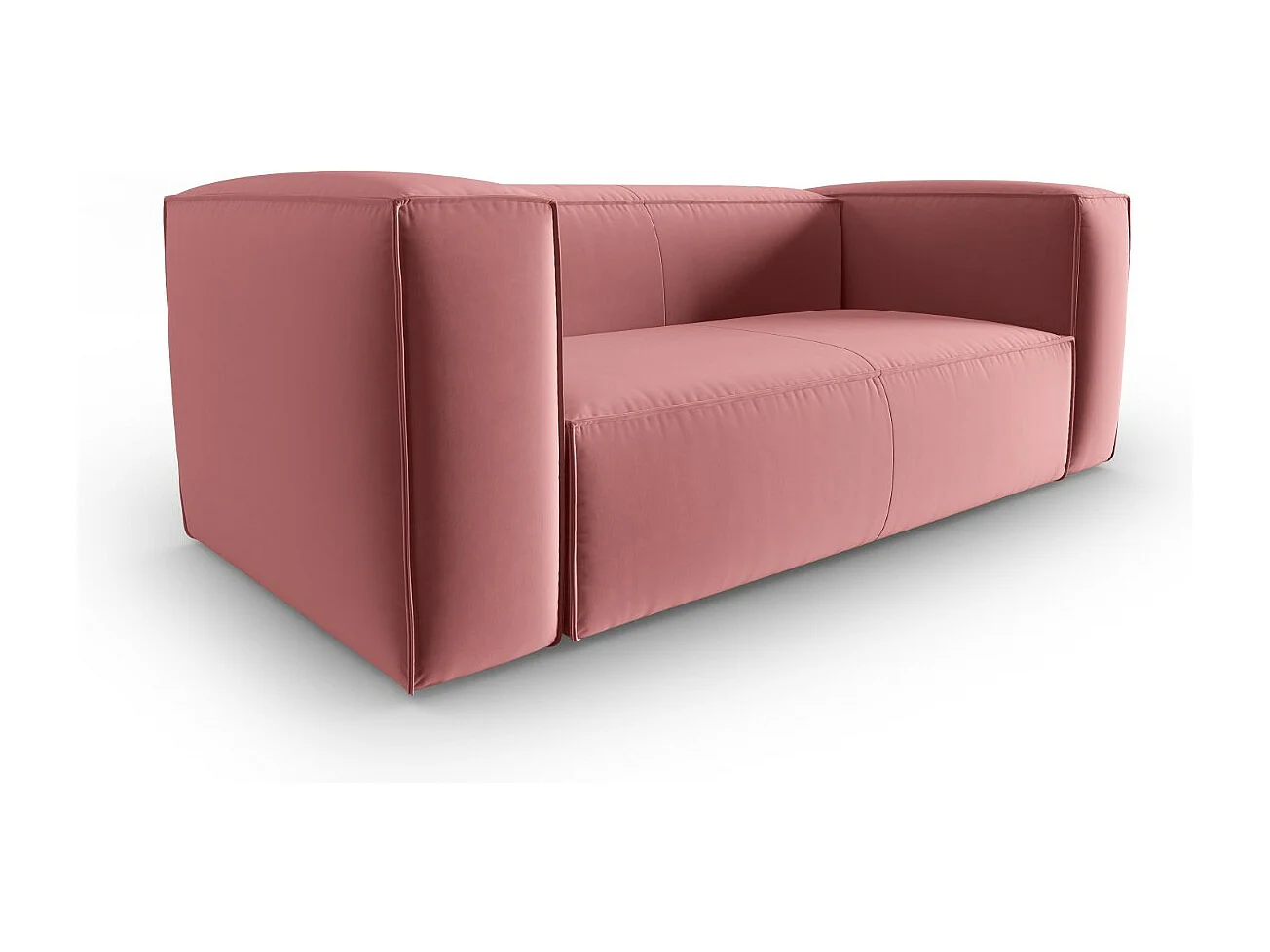 Cosmopolitan Design - Canapé "Mackay" 2 places en velours saumon - 150x94x73cm