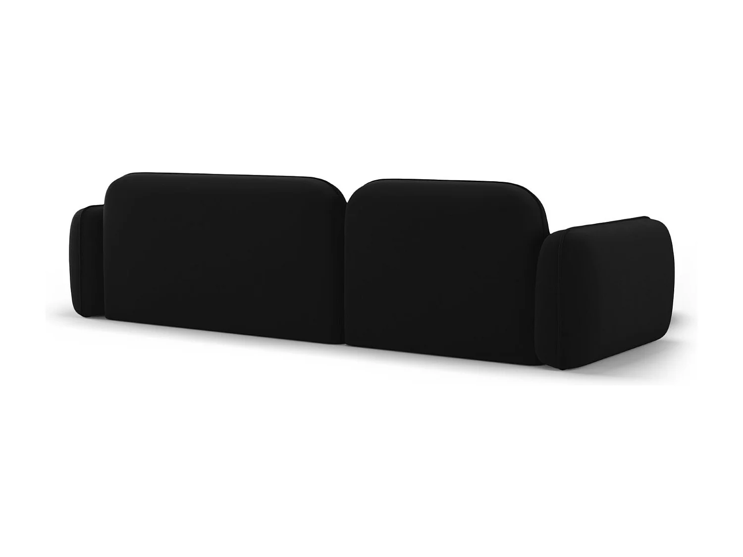 CXL by Christian Lacroix - Modulaire hoekbank links "Lucien" 4 zitplaatsen, Flueel, Zwart - 275x165x70cm