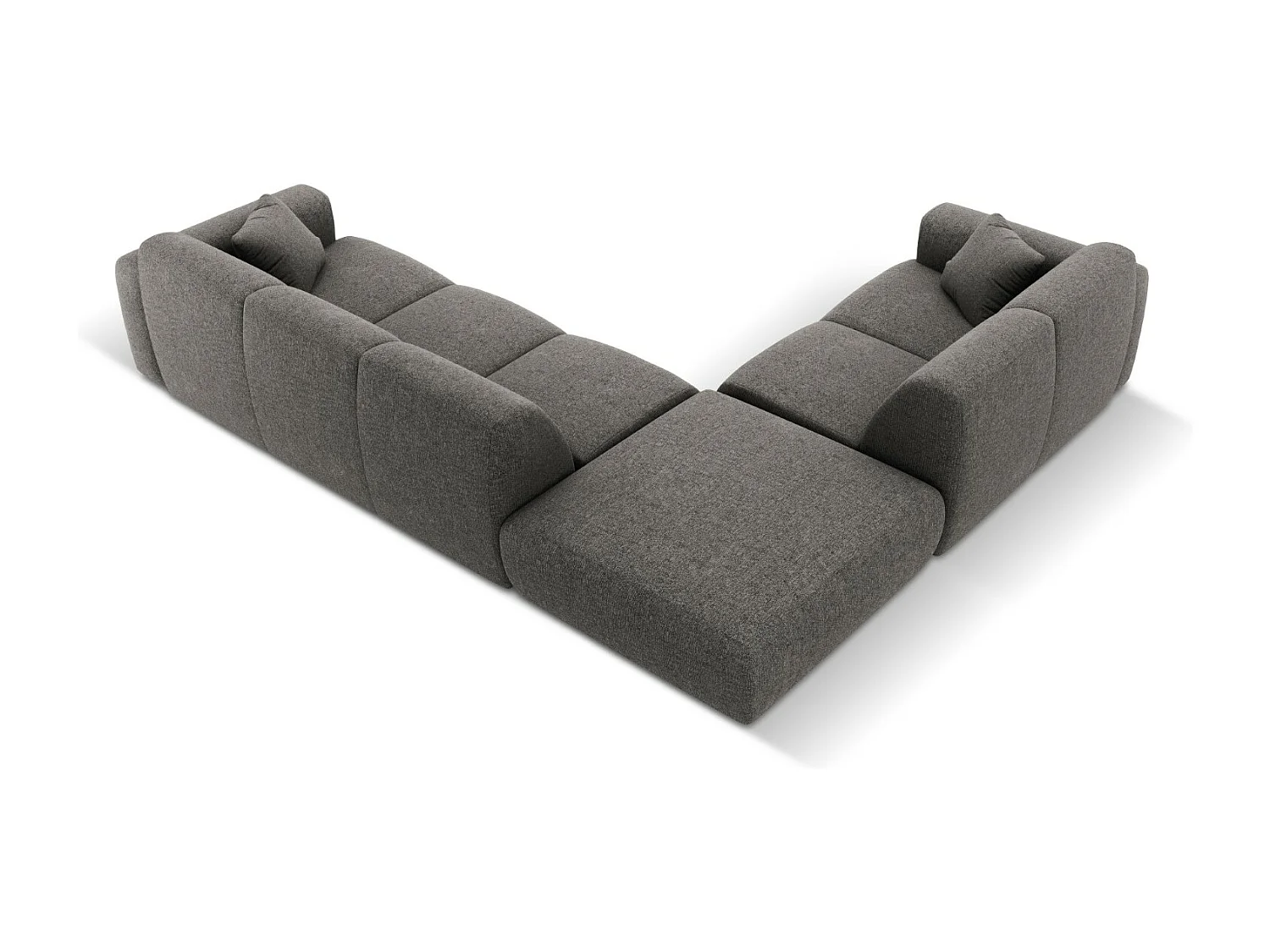 Cosmopolitan Design - Canapé d'angle gauche "Nolio" 4 places en chenille gris - 315x250x72cm