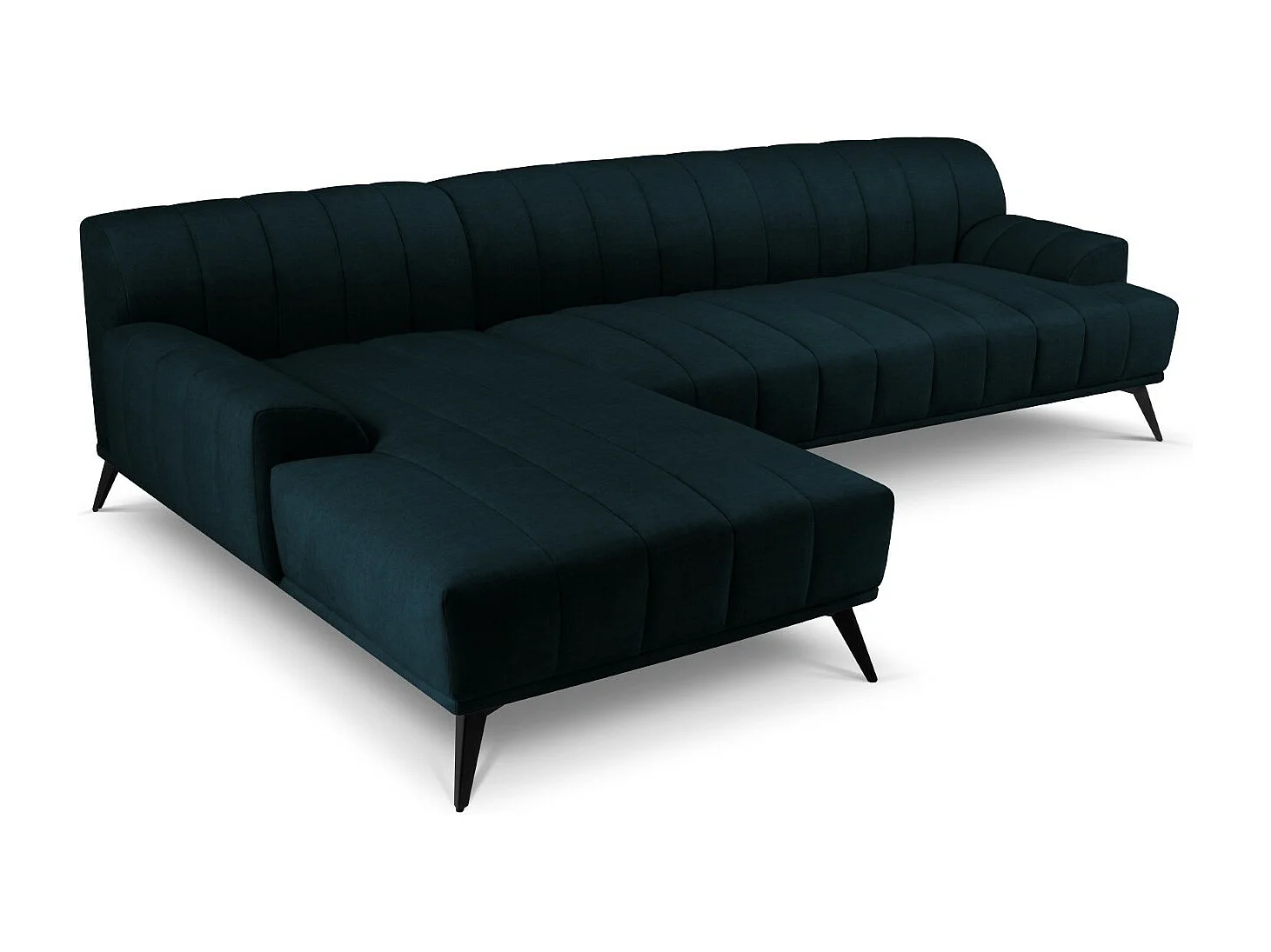 CXL by Christian Lacroix - Linker hoekbank "Rita" 5 zitplaatsen, Flueel, Diepe olie - 289x185x77cm