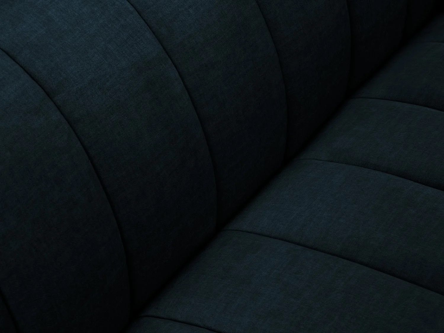 CXL by Christian Lacroix - Sofá de canto esquerdo "Rita" 5 lugares em veludo petróleo escuro - 289x185x77cm