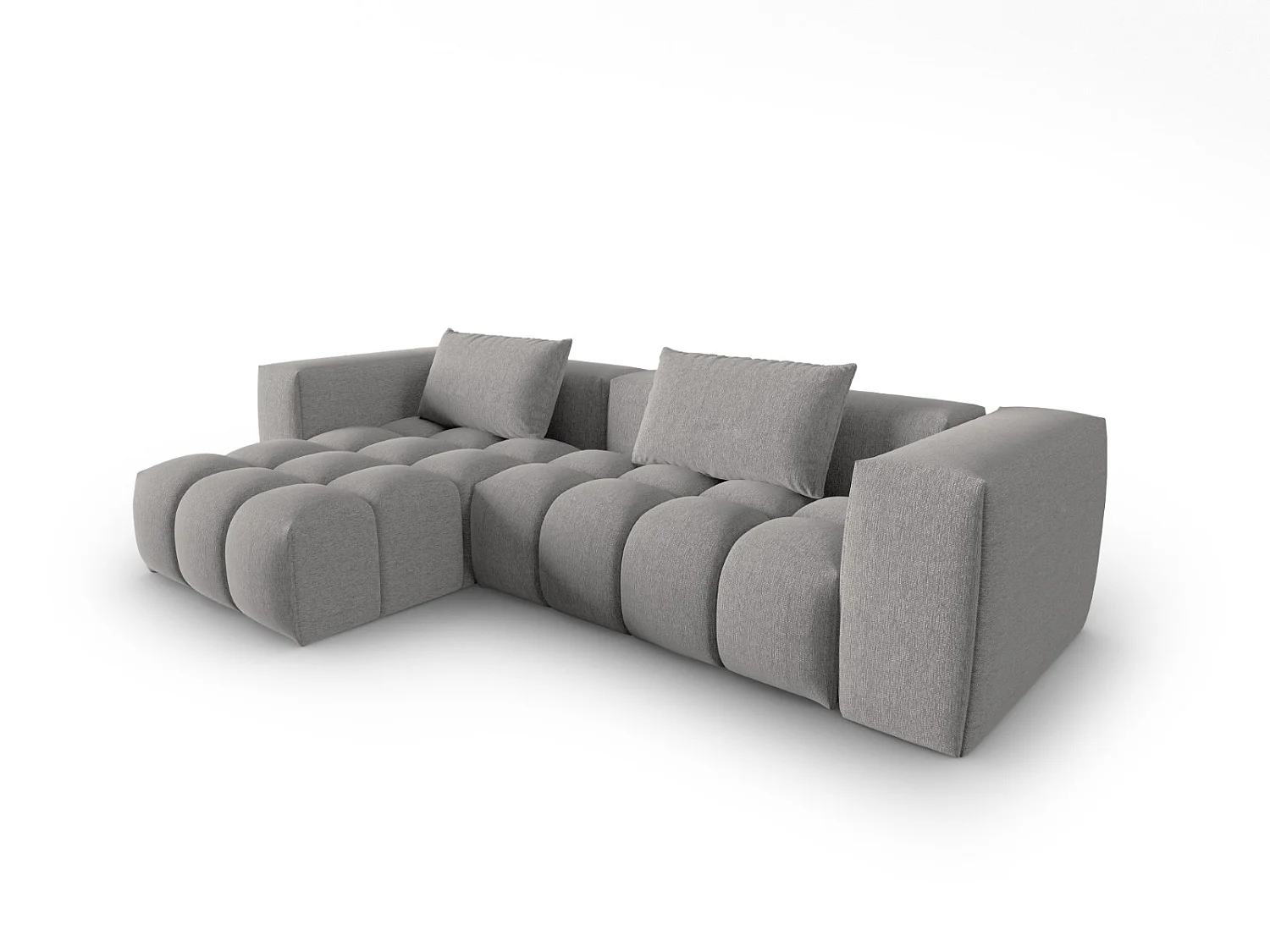 CXL by Christian Lacroix - 3-Sitzer modulares Ecksofa links "Lorella" Sitzer aus strukturiertem Stoff dunkelbeige - 260x145x70cm